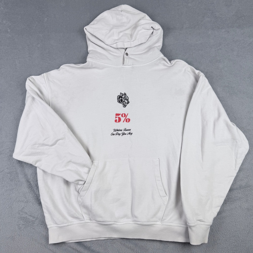 Darc Sport 5% Nutrition Wolves Forever Hoodie White XL Limited Edition 344/500